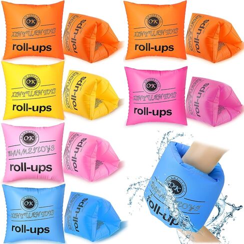 12 Pieces Arm Floaties Inflatable Swim Arm Bands Floater Toddler Floaties Arm Floaties for Kids 6-12 Swim Arm Bands Children's Swim Arm Rings for Kids Toddlers Teens and Adults in Saudi Arabia