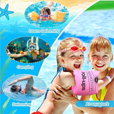 12 Pieces Arm Floaties Inflatable Swim Arm Bands Floater Toddler Floaties Arm Floaties for Kids 6-12 Swim Arm Bands Children's Swim Arm Rings for Kids Toddlers Teens and Adults in Saudi Arabia