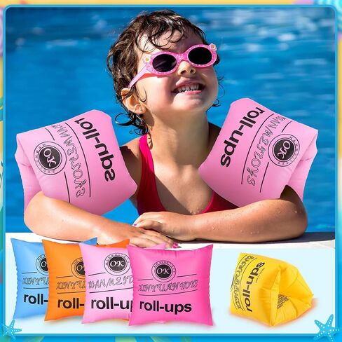 12 Pieces Arm Floaties Inflatable Swim Arm Bands Floater Toddler Floaties Arm Floaties for Kids 6-12 Swim Arm Bands Children's Swim Arm Rings for Kids Toddlers Teens and Adults in Saudi Arabia