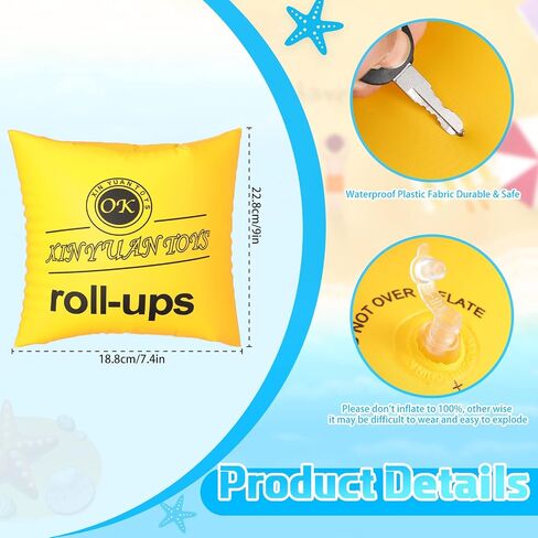 12 Pieces Arm Floaties Inflatable Swim Arm Bands Floater Toddler Floaties Arm Floaties for Kids 6-12 Swim Arm Bands Children's Swim Arm Rings for Kids Toddlers Teens and Adults in Saudi Arabia