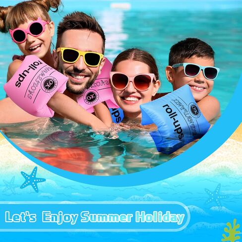 12 Pieces Arm Floaties Inflatable Swim Arm Bands Floater Toddler Floaties Arm Floaties for Kids 6-12 Swim Arm Bands Children's Swim Arm Rings for Kids Toddlers Teens and Adults in Saudi Arabia