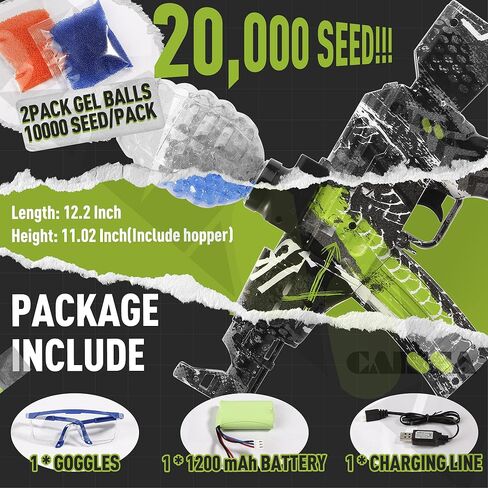 CAISSA Electric Gel Ball Blaster, AKM-47 Gel Ball Blaster Automatic, for Outdoor Activities - Shooting Team Game, Blue in Saudi Arabia