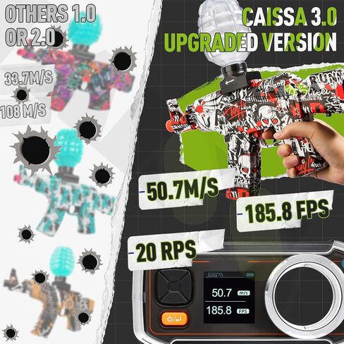 CAISSA Electric Gel Ball Blaster, AKM-47 Gel Ball Blaster Automatic, for Outdoor Activities - Shooting Team Game, Blue in Saudi Arabia