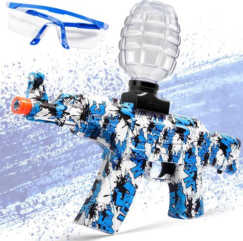 CAISSA Electric Gel Ball Blaster, AKM-47 Gel Ball Blaster Automatic, for Outdoor Activities - Shooting Team Game, Blue in Saudi Arabia