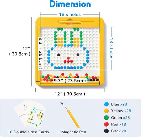 SGILE Magnetic Drawing Board, Sensory Activity - Montessori Toys 3 Year Old Toddler, Large Doodle Board for Toddler Magnetic Dot Art Travel Toys for 3 4 5 6 Year Old Boys Girls in Kuwait