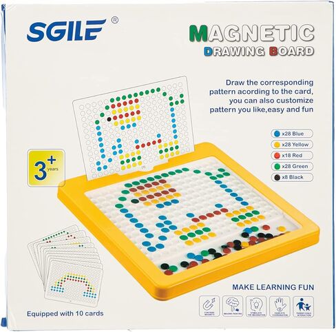 SGILE Magnetic Drawing Board, Sensory Activity - Montessori Toys 3 Year Old Toddler, Large Doodle Board for Toddler Magnetic Dot Art Travel Toys for 3 4 5 6 Year Old Boys Girls in Kuwait