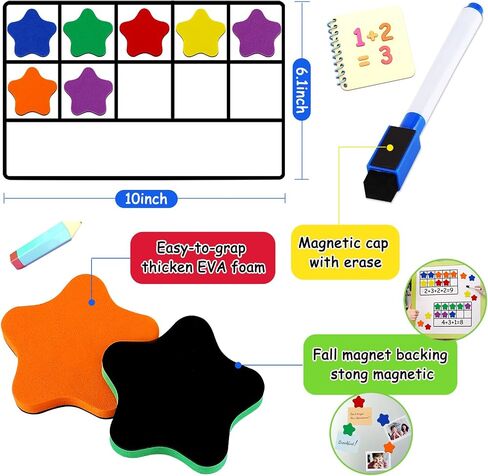 LOOIKOOS Magnetic Ten-Frame Set,Math Manipulative Games for Elementary Classroom & Kindergarten,Early Education Math Enlightenment Toys, Math Aids Accessories Supplies for Classroom in Kuwait