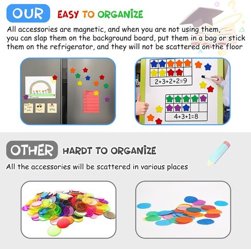 LOOIKOOS Magnetic Ten-Frame Set,Math Manipulative Games for Elementary Classroom & Kindergarten,Early Education Math Enlightenment Toys, Math Aids Accessories Supplies for Classroom in Kuwait