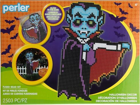 Perler Glow in The Dark Skull and Crossbones Halloween Fuse Bead Activity Kit with Patterns, Finished Project Sizes Vary, Multicolor, 1006 Pieces in Saudi Arabia