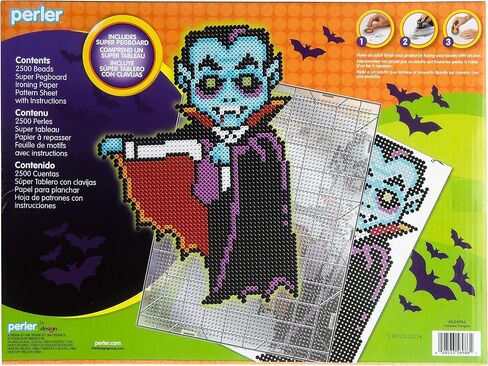 Perler Glow in The Dark Skull and Crossbones Halloween Fuse Bead Activity Kit with Patterns, Finished Project Sizes Vary, Multicolor, 1006 Pieces in Saudi Arabia