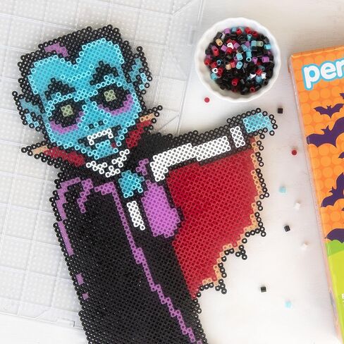 Perler Glow in The Dark Skull and Crossbones Halloween Fuse Bead Activity Kit with Patterns, Finished Project Sizes Vary, Multicolor, 1006 Pieces in Saudi Arabia