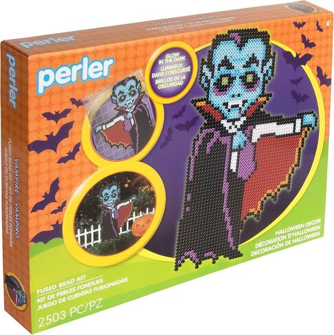 Perler Glow in The Dark Skull and Crossbones Halloween Fuse Bead Activity Kit with Patterns, Finished Project Sizes Vary, Multicolor, 1006 Pieces in Saudi Arabia