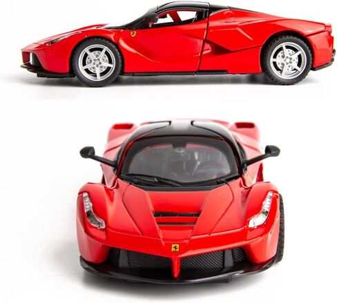 1/32 Ferrari Race Model Car and LaFerrari Toy Car, Pull Back Vehicle Alloy Diecast Model, Openable Doors, Collectible Gift Cars for Kids Ages 3-8 (Red) in Kuwait