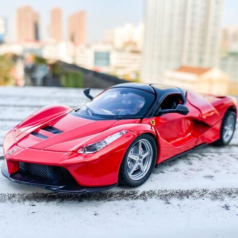 1/32 Ferrari Race Model Car and LaFerrari Toy Car, Pull Back Vehicle Alloy Diecast Model, Openable Doors, Collectible Gift Cars for Kids Ages 3-8 (Red) in Kuwait