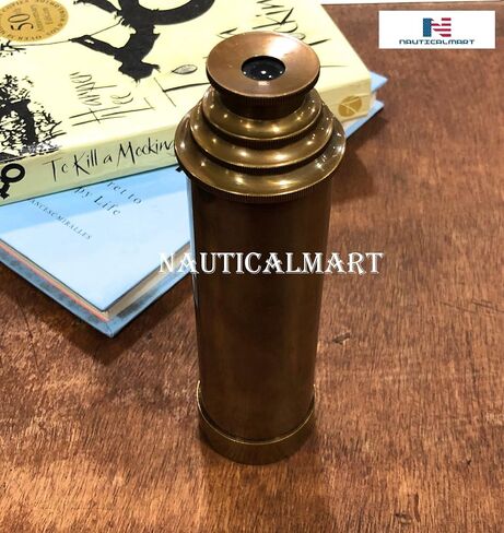 تلسكوب بحري عتيق من النحاس العتيق، هدايا بحارة زجاجية وظيفية in Kuwait