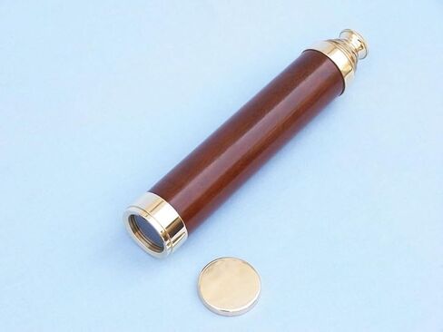 Hampton Nautical 3xglass-101 Deluxe Class Solid Brass-Wood Admiral's Spyglass Telescope 25" w/Rosewood Box-Nautical Decor in Saudi Arabia