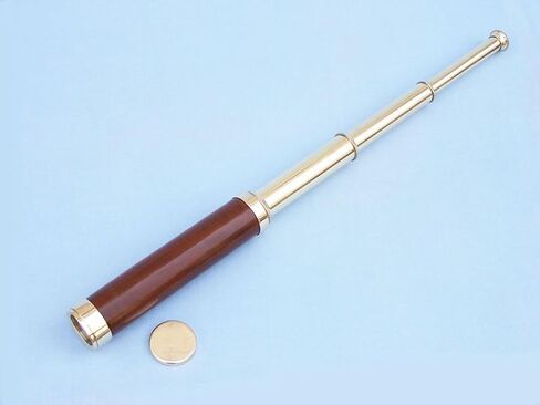Hampton Nautical 3xglass-101 Deluxe Class Solid Brass-Wood Admiral's Spyglass Telescope 25" w/Rosewood Box-Nautical Decor in Saudi Arabia