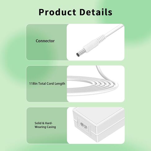 Power Cord for Cricut Explore air 2/Expression 2/Maker/Explore/Explore Air/Explore One/Create/Cake/Mini/Original Replacement for Cricut Maker KSAH1800250T1M2 Cutting 18V Charger Power Supply (White) in Kuwait