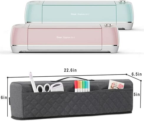 غطاء غبار BAGSPRITE متوافق مع Cricut Maker، Maker 3، Explore Air 2، Explore 3، غطاء Cricut مع 3 جيوب لملحقات Cricut (رمادي) in Kuwait