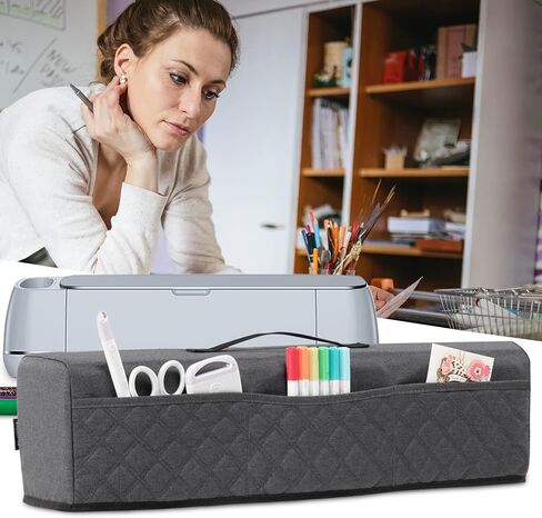 غطاء غبار BAGSPRITE متوافق مع Cricut Maker، Maker 3، Explore Air 2، Explore 3، غطاء Cricut مع 3 جيوب لملحقات Cricut (رمادي) in Kuwait