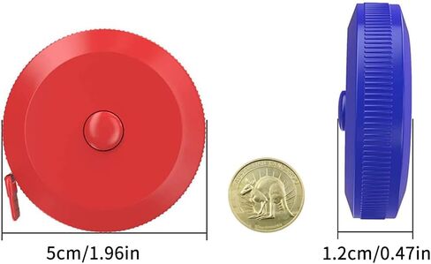 LZYMSZ 12 حزمة شريط قياس قابل للسحب، زر ضغط ناعم، شريط قياس جيب 60 بوصة / 150 سم مزدوج الجوانب لنسيج الخياطة اليدوية من القماش (أحمر، أزرق، أصفر) in Kuwait