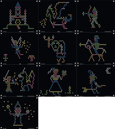 قوالب إعادة تعبئة الحكاية الخيالية من IllumiPeg للعبة Basic Fun Lite Brite Ultimate الكلاسيكية (10 أوراق، 7x8) in Kuwait