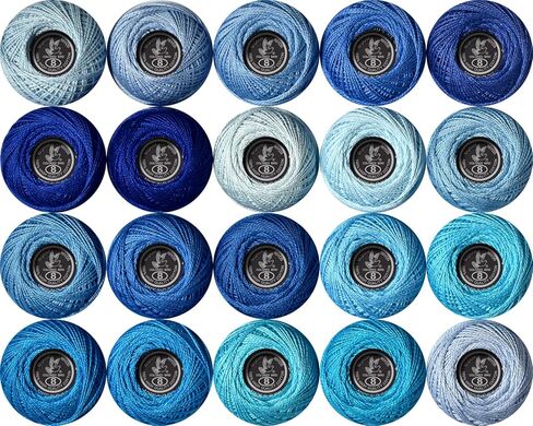 Soft 20 colorsClassic Crochet Thread 20 Pack Royal Blue Gradient in Kuwait