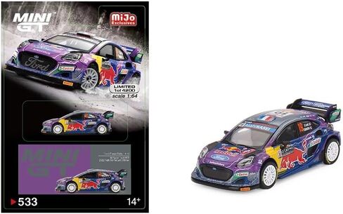 نموذج سيارة مصغر حقيقي متوافق مع Ford Puma Rally1#19 M-Sport Ford WRT 2022 Rally Montecarlo الفائز بإصدار محدود 1/64 Diecast Model Car MGT00533 in Saudi Arabia