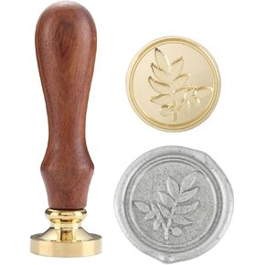 Mornajina ختم الشمع ختم، خمر روزماري النباتية النحاس رئيس مقبض خشبي ختم ختم قابل للإزالة in Kuwait
