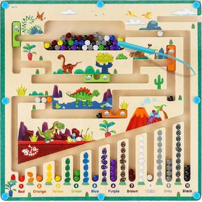 لعبة المتاهة المغناطيسية والأرقام من UQM، ألعاب مونتيسوري الخشبية للأطفال الصغار، ألعاب تعليمية لفرز الألوان والعد المطابقة للأطفال في مرحلة ما قبل المدرسة والأولاد والبنات من عمر 3 إلى 4 5 سنوات in Kuwait