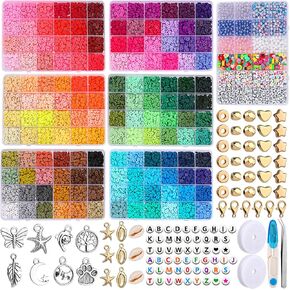 مجموعة خرز الطين 144 لونًا من Zlulary، خرز الطين للأساور، مجموعة صنع الأساور مع خرز الحروف، سلسلة سوار مرنة، المعلقات، خرز الطين لصنع الأساور in Kuwait