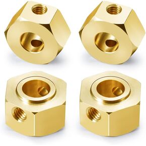 QUPA AM STORE 17mm Brass Wheel Hex Adapter for 1/6 Axial SCX6 AXI05000 RC Crawler Car 4PCS in Kuwait