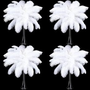 100 Pcs Natural Ostrich Feathers Plumes for Centerpieces 10-12 Inch (25-30 cm) 12-14 Inch (30-35cm) Large Feathers for Wedding Party Centerpieces, Flower Arrangement and Home Decoration (Black)