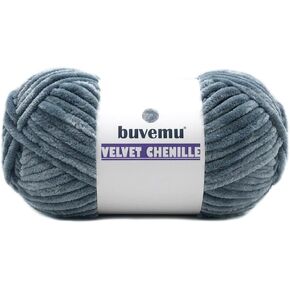 Velvet Chenille Yarn, Super Soft Fluffy Bulky for Knitting Crocheting Crafting Blanket Amigurumi, 100 Gram (3.53 Ounces) 131 Yards (120 Meters) (Black)