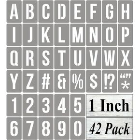8 Inch Alphabet Letter Stencils for Painting - 42 Pack Letter and Number Stencil Templates with Signs for Painting on Wood, Reusable Numbers and Letters Stencils for Chalkboard Wood Signs & Wall Art