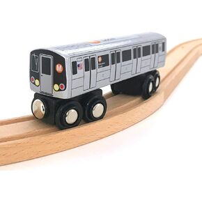 MUNI PALS Munipals New York City Subway Wooden Railway (B Division) M Train/6 Avenue Local–Child Safe and Tested Wood Toy Train