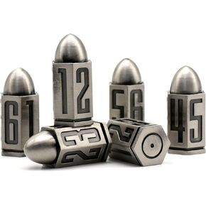 مجموعة النرد المعدنية الرصاصة لألعاب الطاولة، HNCCESG 6 نرد جوانب 6 قطع Warhammer D6 Dice DND Accessories D&D Gifts for RPG Dungeons and Dragons لعب الأدوار (برونزية) in Kuwait