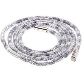 MECCANIXITY 4mm x 120cm Rhinestone Tube Rope Bling Crystal Rhinestone String Rope for DIY Sweaters Sweatpants Decoration Black Mesh Black Diamonds
