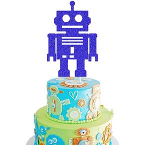 روبوت كيك توبر روبوت طفل دش كيك ديكور الروبوت / ميكانيكي / مجمعة بالكامل / تحت عنوان الفضاء الثاني الثاني تزيين لوازم كعكة حفل عيد الميلاد الأول in Kuwait
