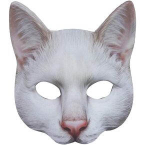 1Pcs Halloween Realistic Cat Masks Animal Cat Mask for Halloween Christmas Easter Novelty Costume Party Accessory