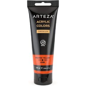 ARTEZA Acrylic Paint, Mars Black Color, (120 ml Pouch, Tube), Rich Pigment, Non Fading, Non Toxic, Single Color Paint for Artists & Hobby Painters