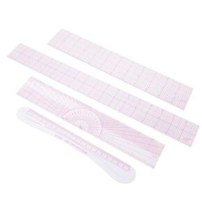 Sewing Ruler Set, Plastic Fashion Metric Ruler Acrylic Fabric Measuring Ruler Craft Sewing Tool for Beginners Tailors Designers DIY Clothing(Pink) in Saudi Arabia