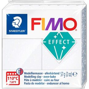 طين بوليمر من Staedtler FIMO Effects - طين خبز بالفرن للمجوهرات والنحت باللون الأبيض اللامع 8020-052 in Kuwait