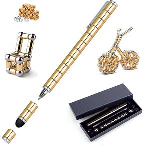 Magnetic Fidget Pen Toy Magnet Gel Pen Fidget Toy Think Ink Pen Transformed into Variety of Creative for Intellectual Learning and Stress Reduction Gifts (Black)