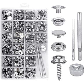 323 PCS Canvas Snap Kit DRCUROTS Stainless Steel Boat Canvas Snaps with Setting Tool Marine Grade 3/8" Socket Metal Screws Snaps for Boat Cover Furniture in Saudi Arabia