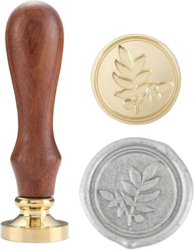 Mornajina ختم الشمع ختم، خمر روزماري النباتية النحاس رئيس مقبض خشبي ختم ختم قابل للإزالة in Kuwait