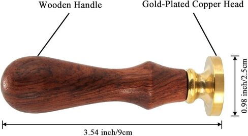 Mornajina ختم الشمع ختم، خمر روزماري النباتية النحاس رئيس مقبض خشبي ختم ختم قابل للإزالة in Kuwait