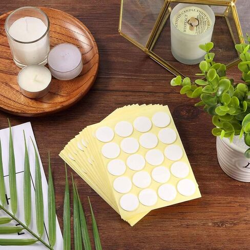 Candle Wick Stickers Dots Wick Stickers Heat Resistance Glue Adhere Candle Wick Stickers Candle Wicks Holder for Candle DIY Making(100 Pieces) in Kuwait