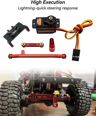 12g Metal Gear Analog Servo Fit for Axial SCX24 Upgrade Parts, Steering Servo with Servo Mount Bracket and Arm and Steering Link for RC Car Boat Model Parts in Saudi Arabia