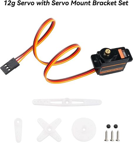 12g Metal Gear Analog Servo Fit for Axial SCX24 Upgrade Parts, Steering Servo with Servo Mount Bracket and Arm and Steering Link for RC Car Boat Model Parts in Saudi Arabia